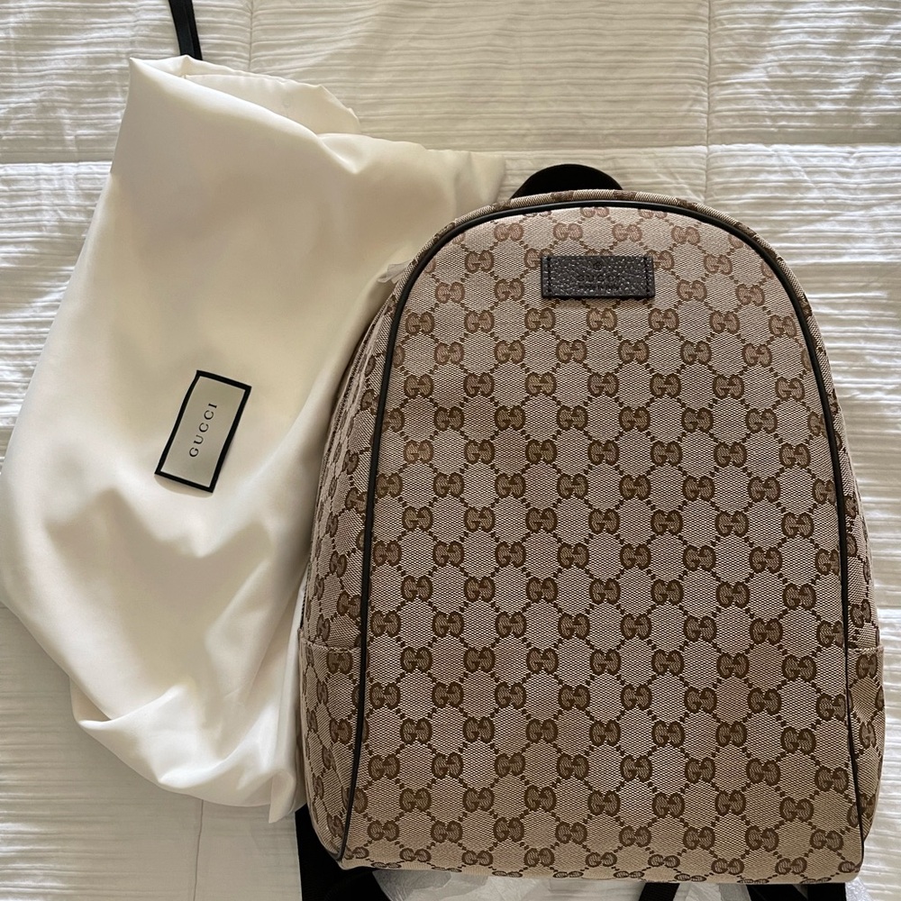 Gucci NWT backpack canvas brown authentic